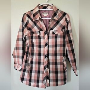 Simple Life Pink Plaid Raincoat Size Medium